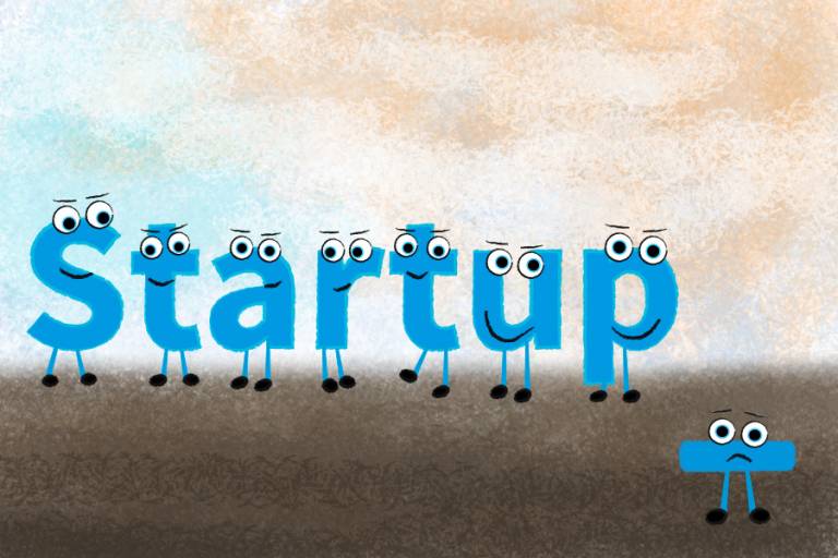 Drop the hyphen. It’s startup.