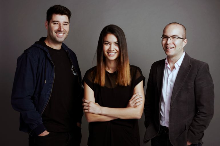 Canva cofounders Cliff Obrecht, Melanie Perkins and Cameron Adams. Photo: supplied