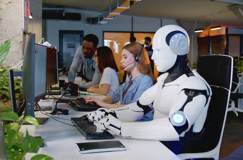 robot typing