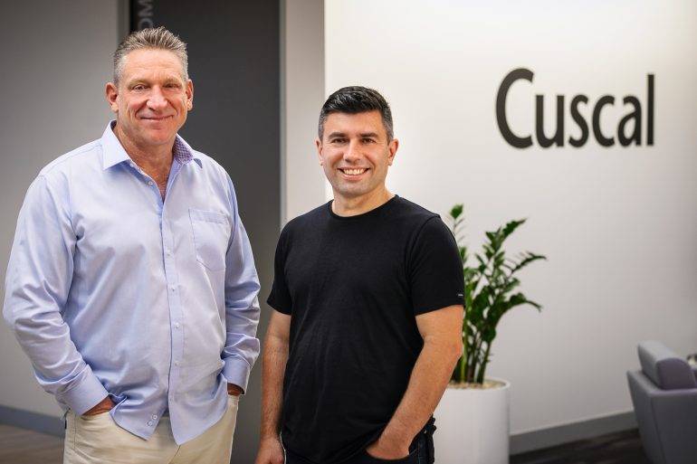 Cuscal MD Craig Kennedy and Basiq founder Damir Cuca