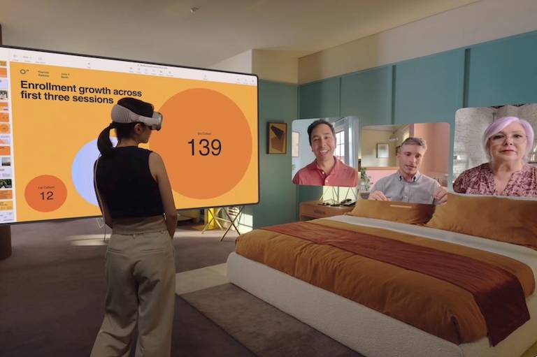 Apple’s new VR headset, Vision Pro, hasn’t sent the crowds wild, but for now that’s not the goal