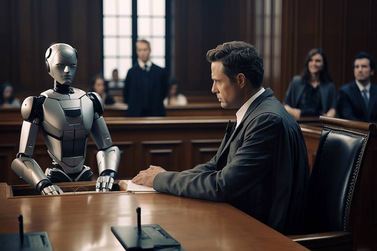 Robot lawyer in a trial