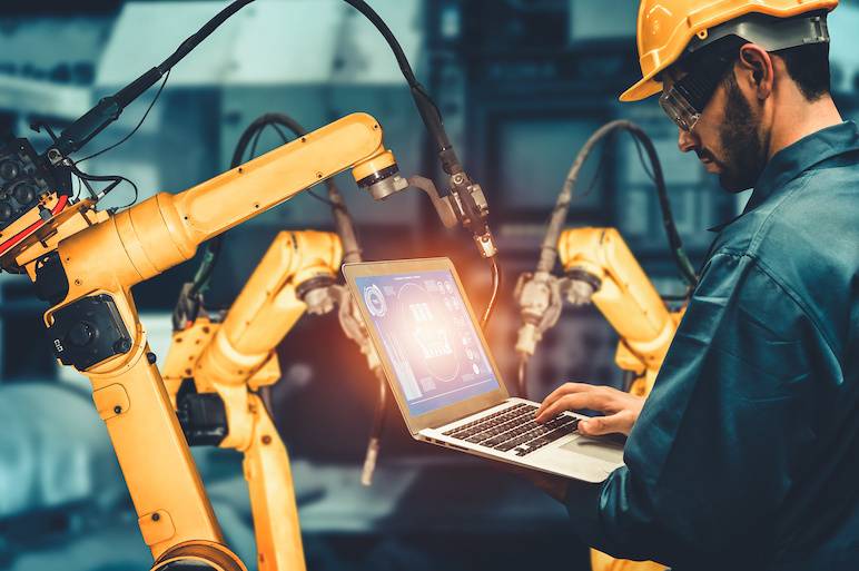 Smart industry robot arms for digital factory manufacturing, Industry 4.0