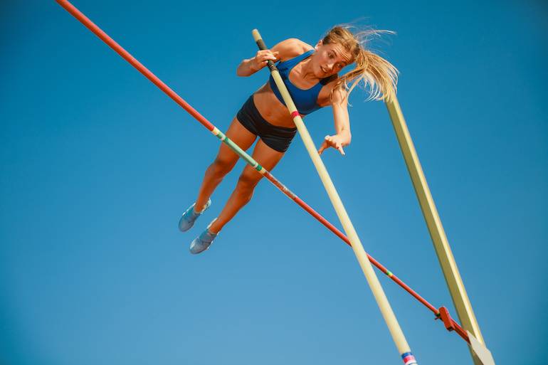 pole vault, jump, focus, success