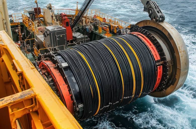 Submarine data cable, fibreoptic